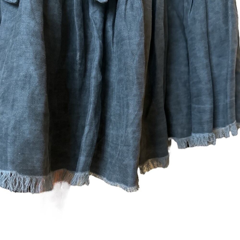 NSF Charcoal Gray Denim Belted Raw Hem Collared Shirt Dress – Size Medium - Picture 8 of 11